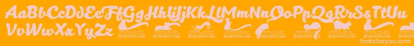 Kittenboldtrial-fontti – vaaleanpunaiset fontit oranssilla taustalla