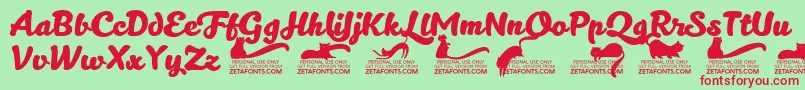 Kittenboldtrial Font – Red Fonts on Green Background