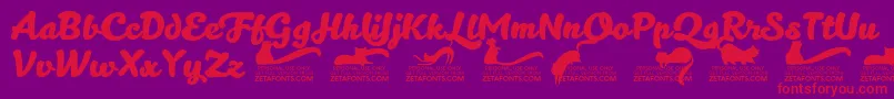 Kittenboldtrial Font – Red Fonts on Purple Background