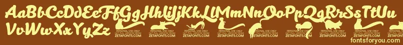 Kittenboldtrial Font – Yellow Fonts on Brown Background
