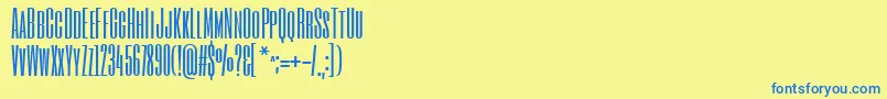 Czcionka Sixcaps – niebieskie czcionki na żółtym tle