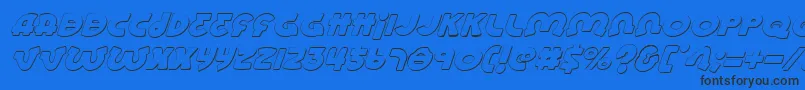 LionelShadowItalic Font – Black Fonts on Blue Background