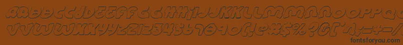 LionelShadowItalic Font – Black Fonts on Brown Background