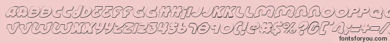 フォントLionelShadowItalic – ピンクの背景に黒い文字