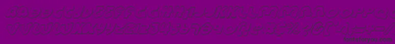 LionelShadowItalic-Schriftart – Schwarze Schriften auf violettem Hintergrund