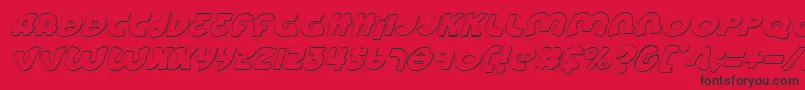 Шрифт LionelShadowItalic – чёрные шрифты на красном фоне
