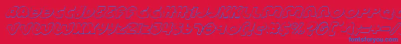 LionelShadowItalic Font – Blue Fonts on Red Background