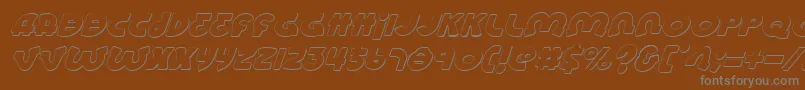 LionelShadowItalic Font – Gray Fonts on Brown Background