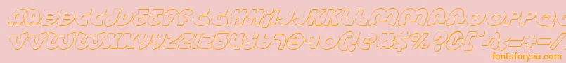 LionelShadowItalic-Schriftart – Orangefarbene Schriften auf rosa Hintergrund