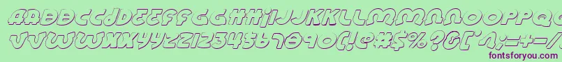 LionelShadowItalic Font – Purple Fonts on Green Background