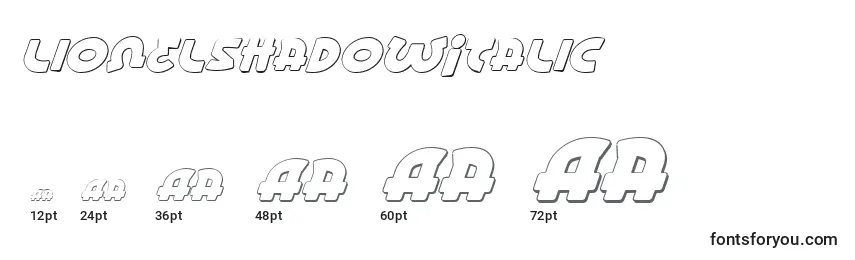 LionelShadowItalic Font Sizes