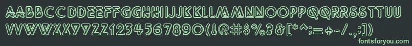 GeNeonLights-fontti – vihreät fontit mustalla taustalla