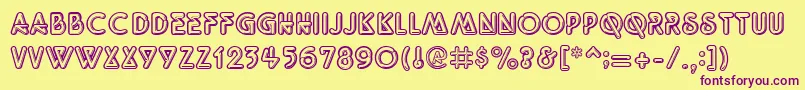 GeNeonLights Font – Purple Fonts on Yellow Background