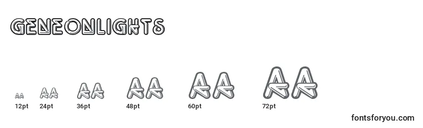 GeNeonLights Font Sizes