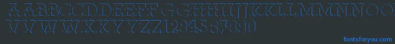 Reliefdeco Font – Blue Fonts on Black Background