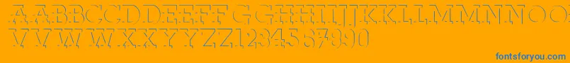 Reliefdeco Font – Blue Fonts on Orange Background