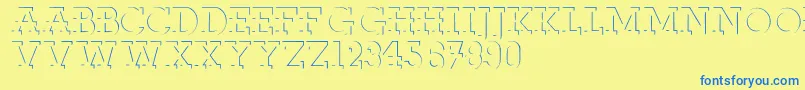 Reliefdeco Font – Blue Fonts on Yellow Background