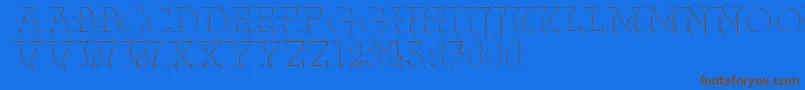 Reliefdeco Font – Brown Fonts on Blue Background