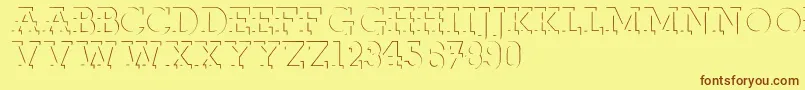 Reliefdeco Font – Brown Fonts on Yellow Background