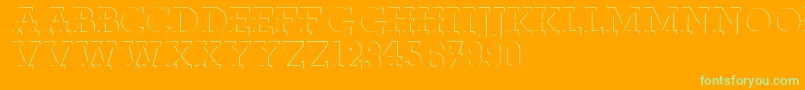 Reliefdeco Font – Green Fonts on Orange Background
