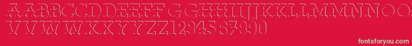 Reliefdeco Font – Green Fonts on Red Background