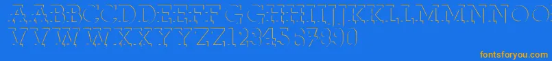 Reliefdeco Font – Orange Fonts on Blue Background