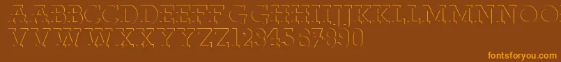 Reliefdeco Font – Orange Fonts on Brown Background