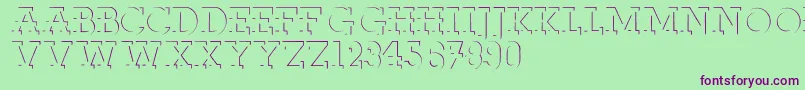 Reliefdeco Font – Purple Fonts on Green Background