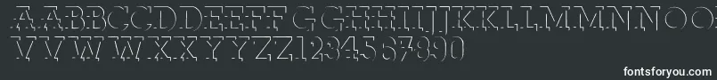Reliefdeco-fontti – valkoiset fontit mustalla taustalla