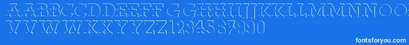 Reliefdeco Font – White Fonts on Blue Background