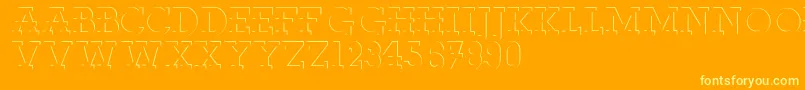 Reliefdeco Font – Yellow Fonts on Orange Background