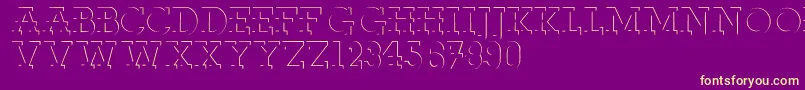 Reliefdeco Font – Yellow Fonts on Purple Background