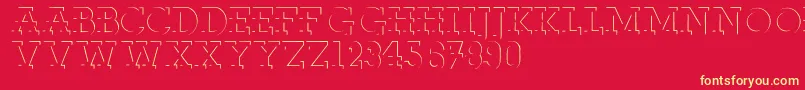 Reliefdeco Font – Yellow Fonts on Red Background