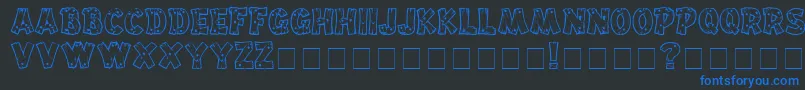 フォントDrifttype – 黒い背景に青い文字