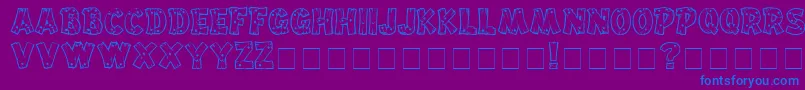 フォントDrifttype – 紫色の背景に青い文字