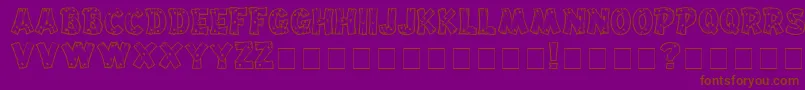 フォントDrifttype – 紫色の背景に茶色のフォント