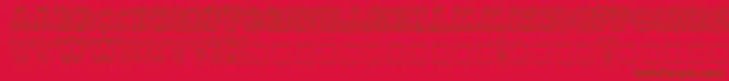 Drifttype-fontti – ruskeat fontit punaisella taustalla