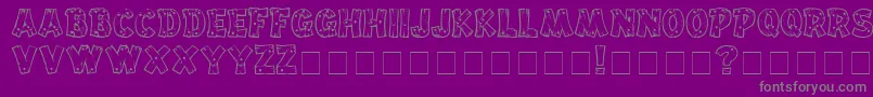 フォントDrifttype – 紫の背景に灰色の文字