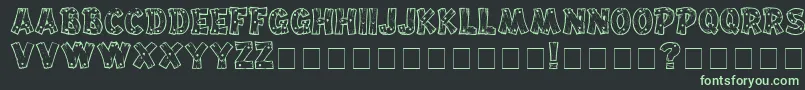 フォントDrifttype – 黒い背景に緑の文字