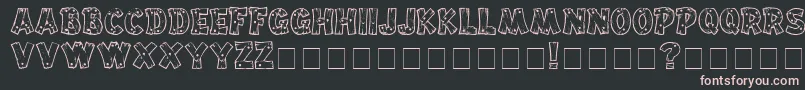 Drifttype-fontti – vaaleanpunaiset fontit mustalla taustalla