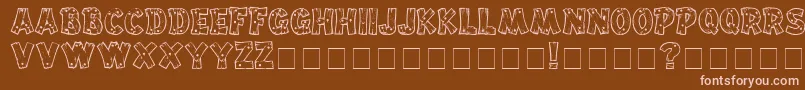 Drifttype-fontti – vaaleanpunaiset fontit ruskealla taustalla