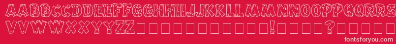 Drifttype-fontti – vaaleanpunaiset fontit punaisella taustalla
