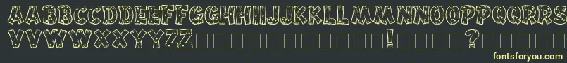 Drifttype-fontti – keltaiset fontit mustalla taustalla