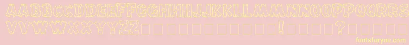 フォントDrifttype – 黄色のフォント、ピンクの背景