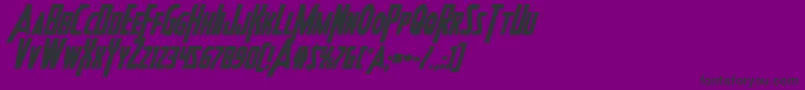 Heroesassembleboldital-Schriftart – Schwarze Schriften auf violettem Hintergrund
