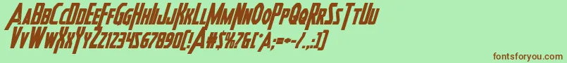 Heroesassembleboldital-fontti – ruskeat fontit vihreällä taustalla