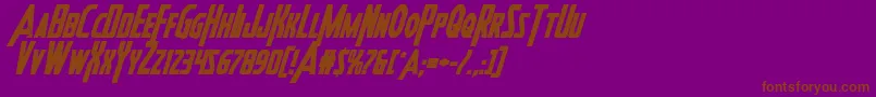Шрифт Heroesassembleboldital – коричневые шрифты на фиолетовом фоне