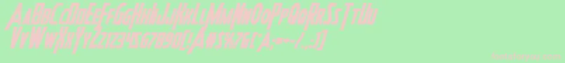 Heroesassembleboldital Font – Pink Fonts on Green Background