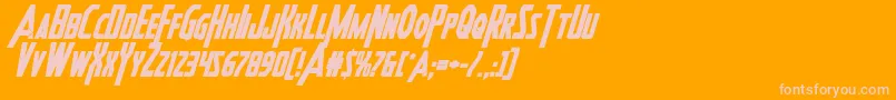 Heroesassembleboldital Font – Pink Fonts on Orange Background