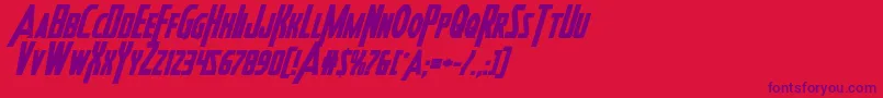 Heroesassembleboldital Font – Purple Fonts on Red Background